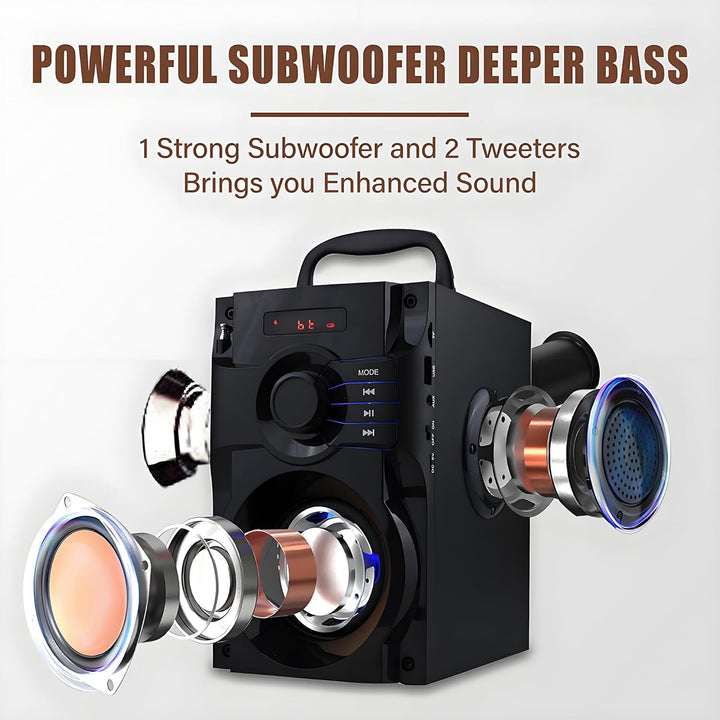 VIGROS Altavoz Bluetooth, altavoz inalámbrico portátil con subwoofe...
