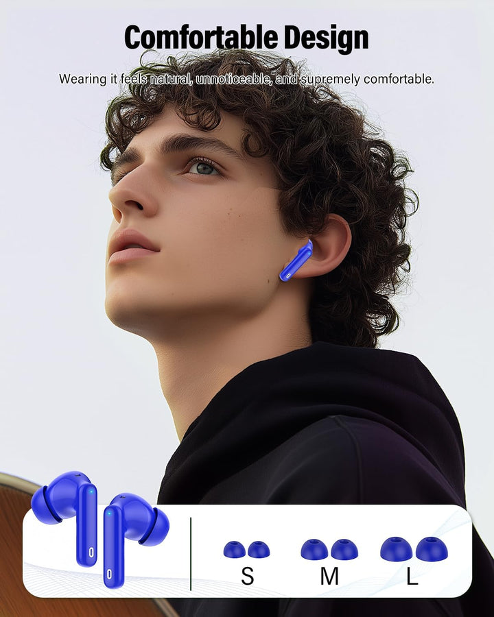 Auriculares inalámbricos, Bluetooth 5.4, estéreo de bajos, auricula...
