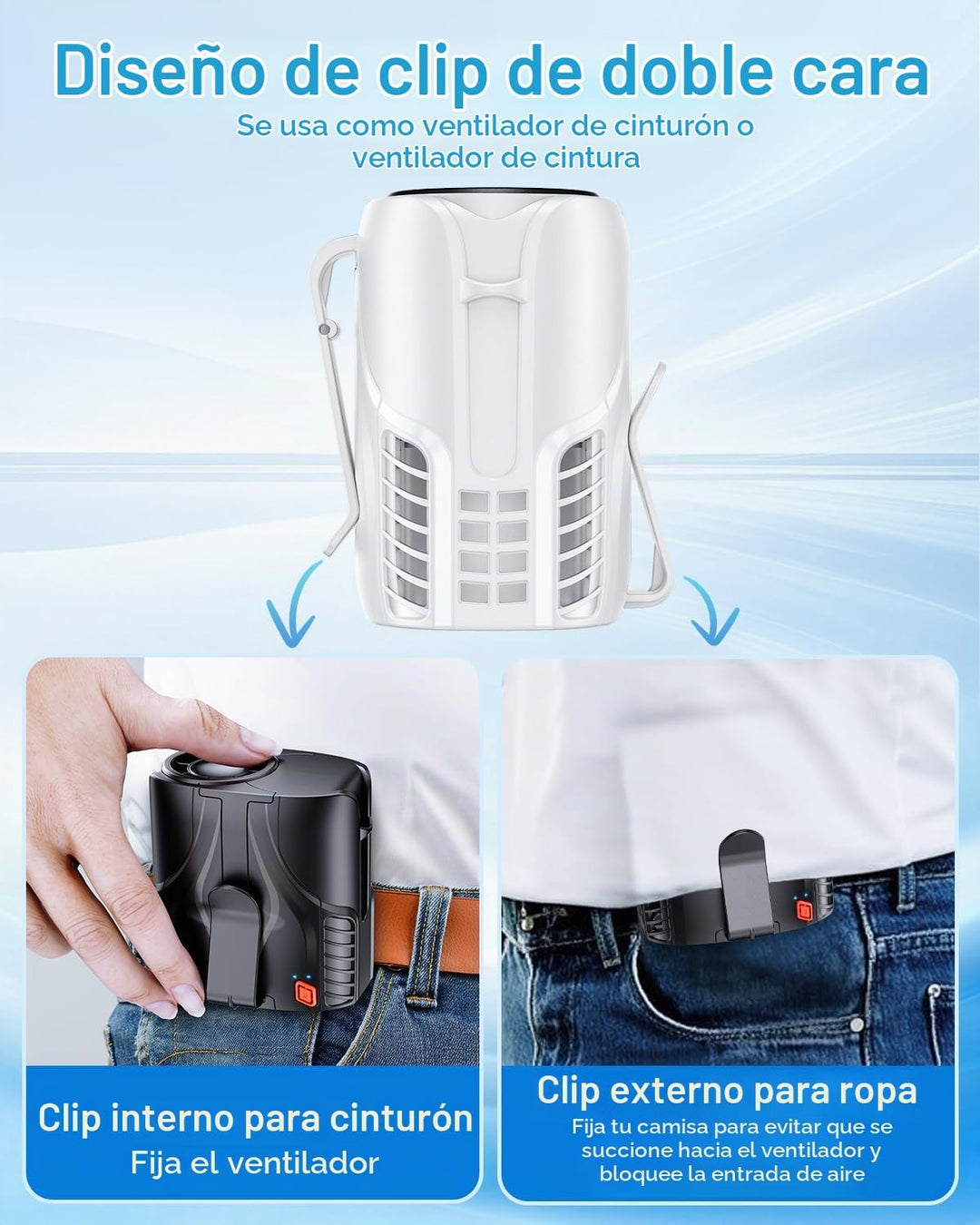 DeeKom Ventilador de cintura personal portátil y ventilador de cuel...