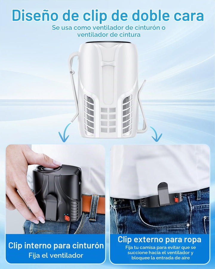 DeeKom Ventilador de cintura personal portátil y ventilador de cuel...