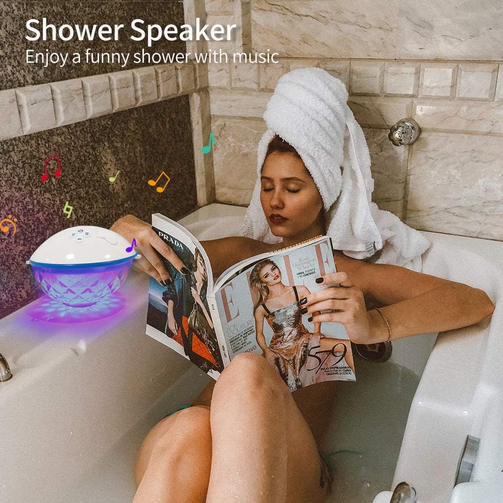 Altavoces Bluetooth con luces coloridas, portátil, con nivel de pro...