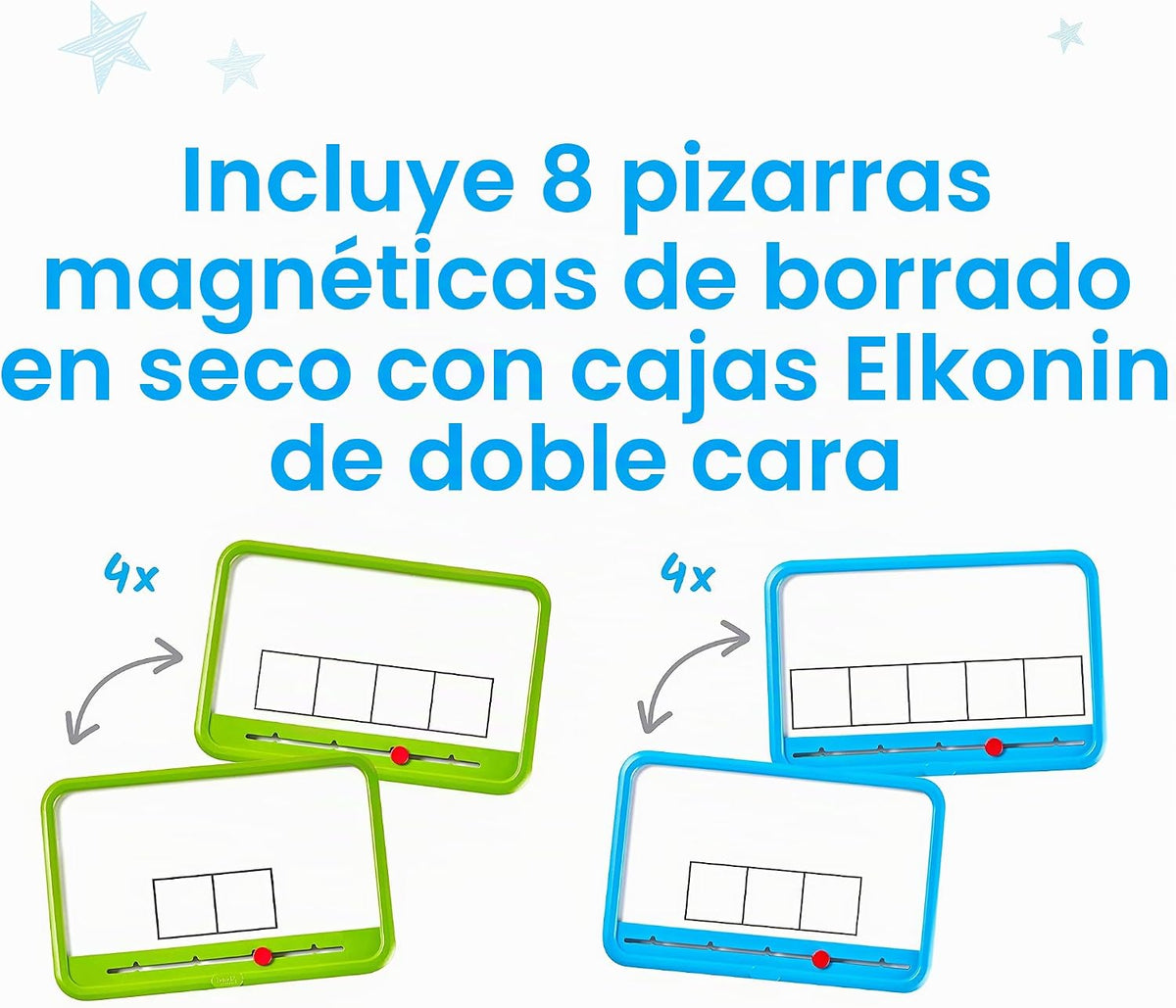 hand2mind Elkonin Boxes - Juego de 8 pizarras magnéticas de borrado en seco