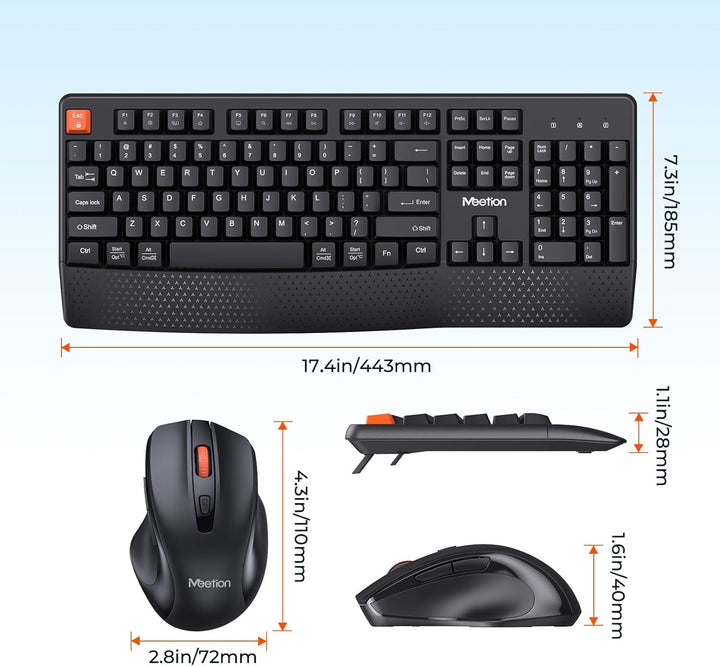 MEETION Nuevo teclado y ratón inalámbrico, combo de teclado y ratón...