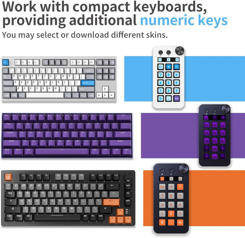 TreasLin VSDinside Deck de Control para Transmisión con Teclado Macro y 18 Teclas Macro Personalizables, compatibilidad con Modo Numérico/Calculadora/Control de Transmisión para Activar Acciones en OBS, Twitch, YouTube para Creadores de Contenido y