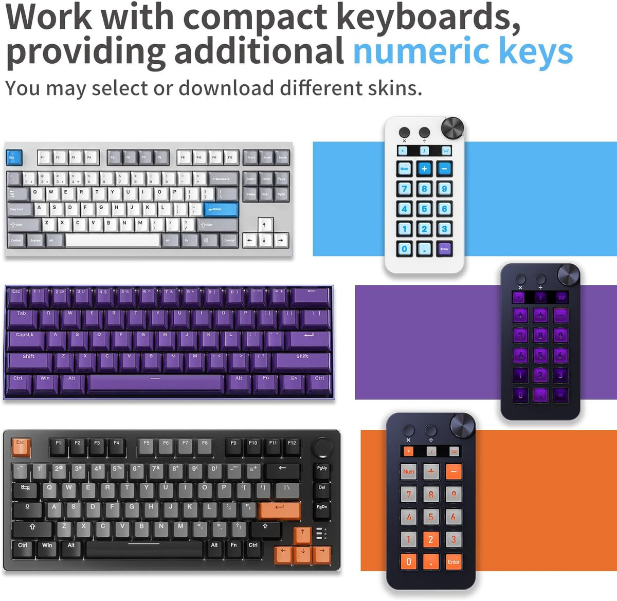TreasLin VSDinside Deck de Control para Transmisión con Teclado Macro y 18 Teclas Macro Personalizables, compatibilidad con Modo Numérico/Calculadora/Control de Transmisión para Activar Acciones en OBS, Twitch, YouTube para Creadores de Contenido y