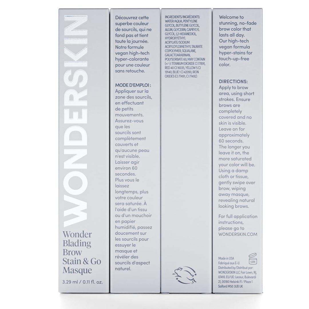 Wonderskin Wonder Blading - Máscara de tinte para cejas de larga du...