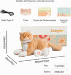 Chongker Animales de peluche de gato robot compañero realista para ancianos