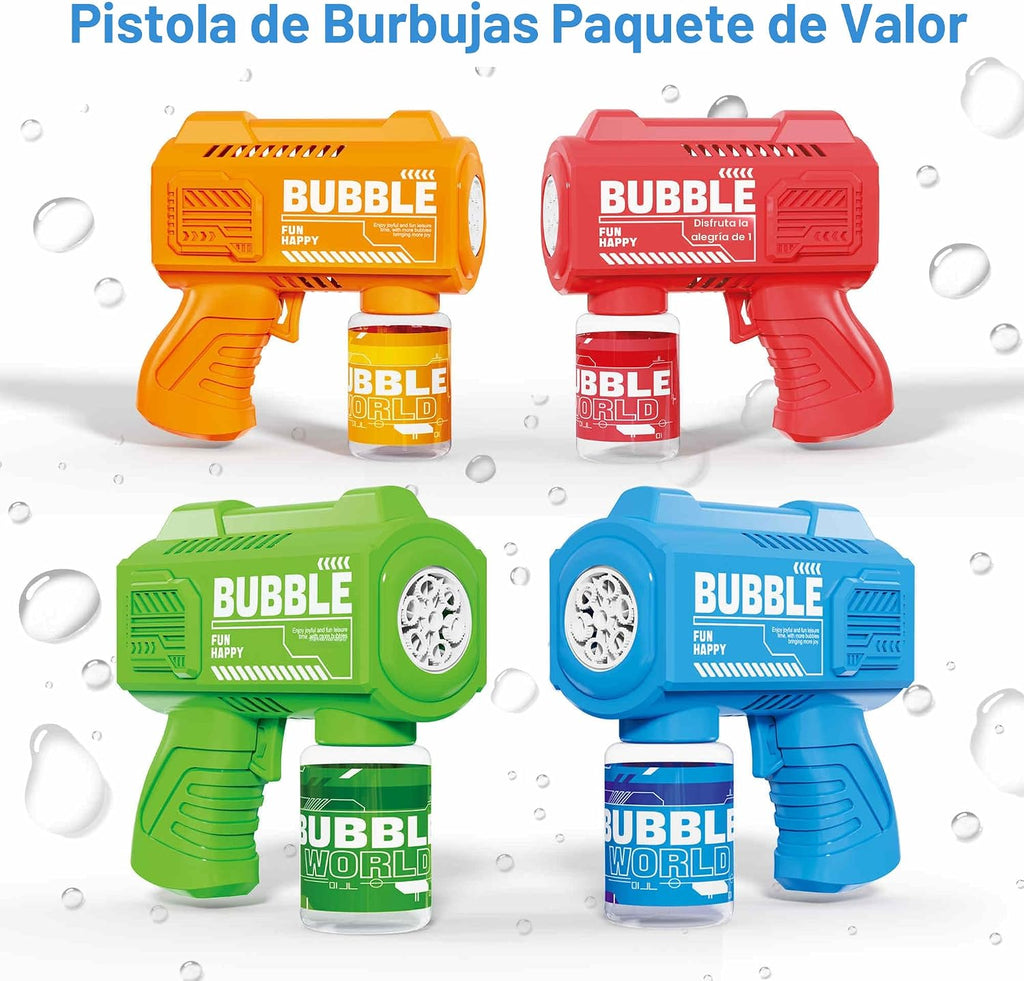 Paquete de 8 pistolas de burbujas automáticas, soplador de burbujas para exteriores, juguetes para niños pequeños de 3 a 8 años, regalos de boda y fiestas