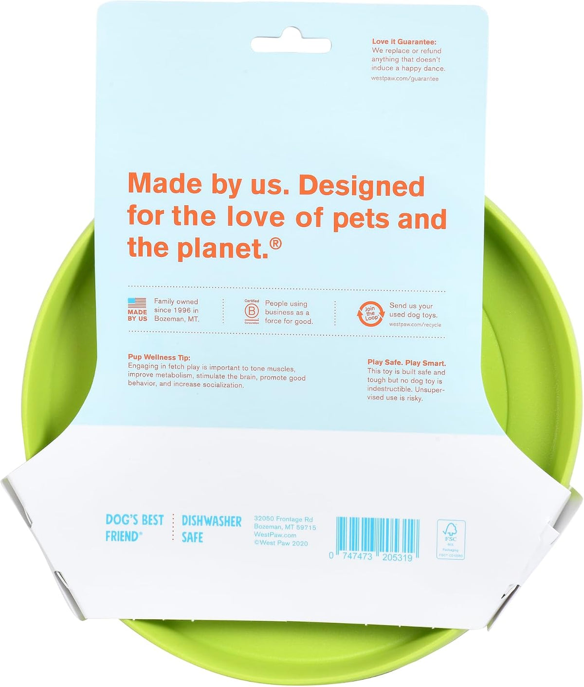 West Paw Zogoflex Zisc Dog Frisbee, disco aerodinámico de alto vuelo para perros, cachorros – Frisbees de perro ligero flotable para ir a buscar, tironear, atrapar y jugar – también se puede usar como cuenco de comida/agua, fabricado en Estados Unidos., L