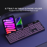 Soueto Teclado inalámbrico con retroiluminación RGB de 7 colores, t...
