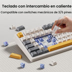 Kisnt Teclado mecánico inalámbrico KN98, diseño compacto de 99 teclas con teclado numérico, Bluetooth/2.4G/USB‑C, intercambiable en caliente, retroiluminación RGB personalizada, batería de 8000 mAh
