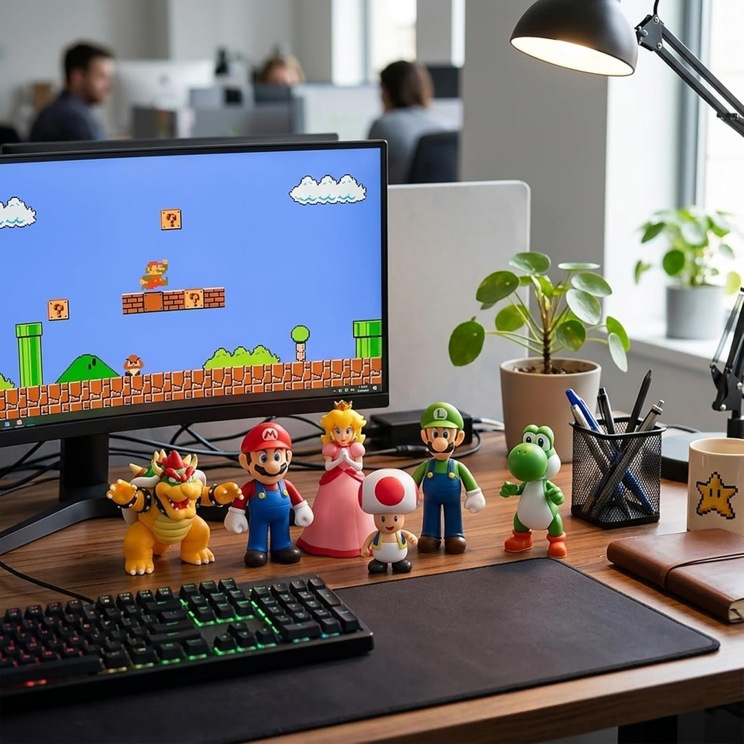Mario - Juego de figuras de acción de 6 pulgadas, figuras de person...