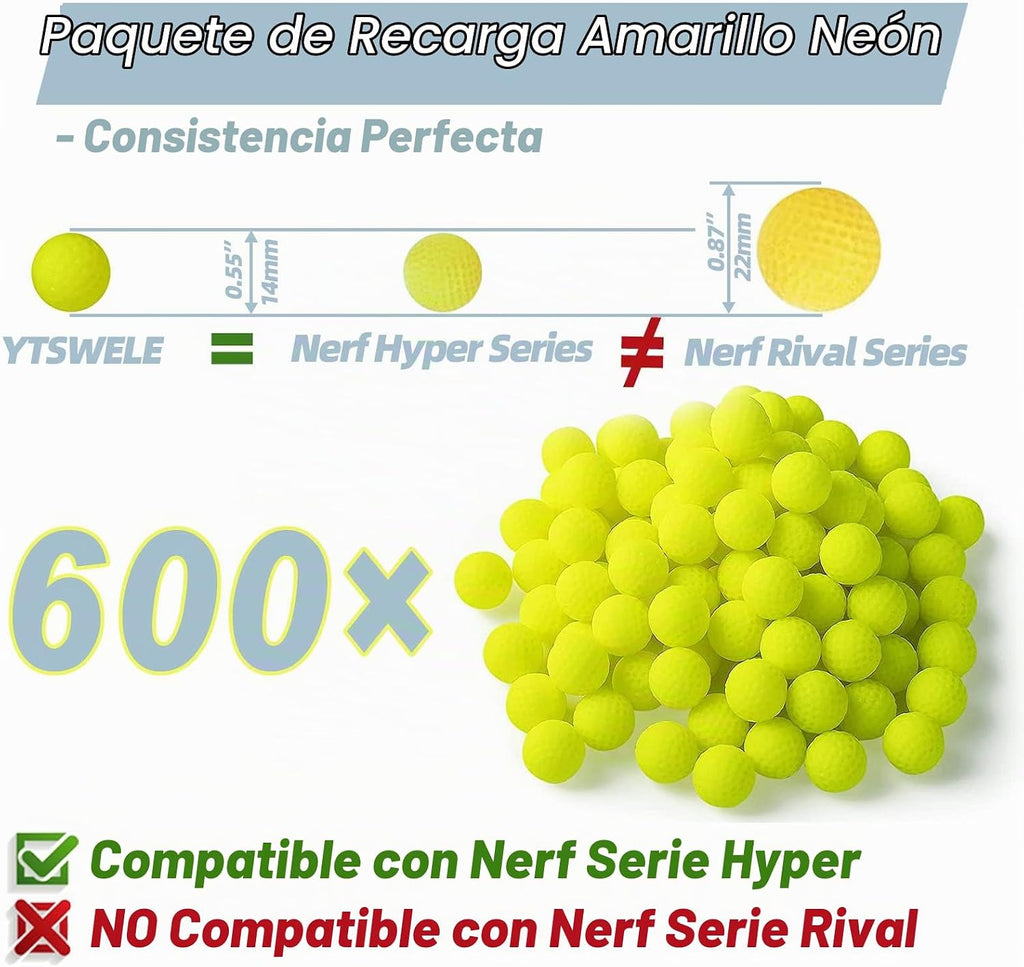 Paquete de 600 rondas de repuesto para Nerf Hyper Blaster Series Stock Up Hyper Games