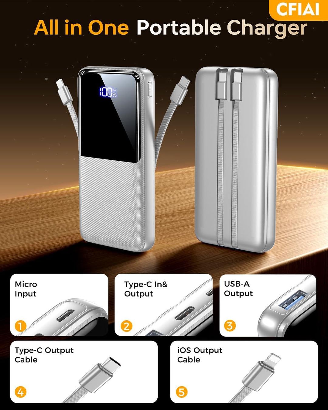 Portable Charger Power Bank - 15000mAh Battery Pack Portable Phone...