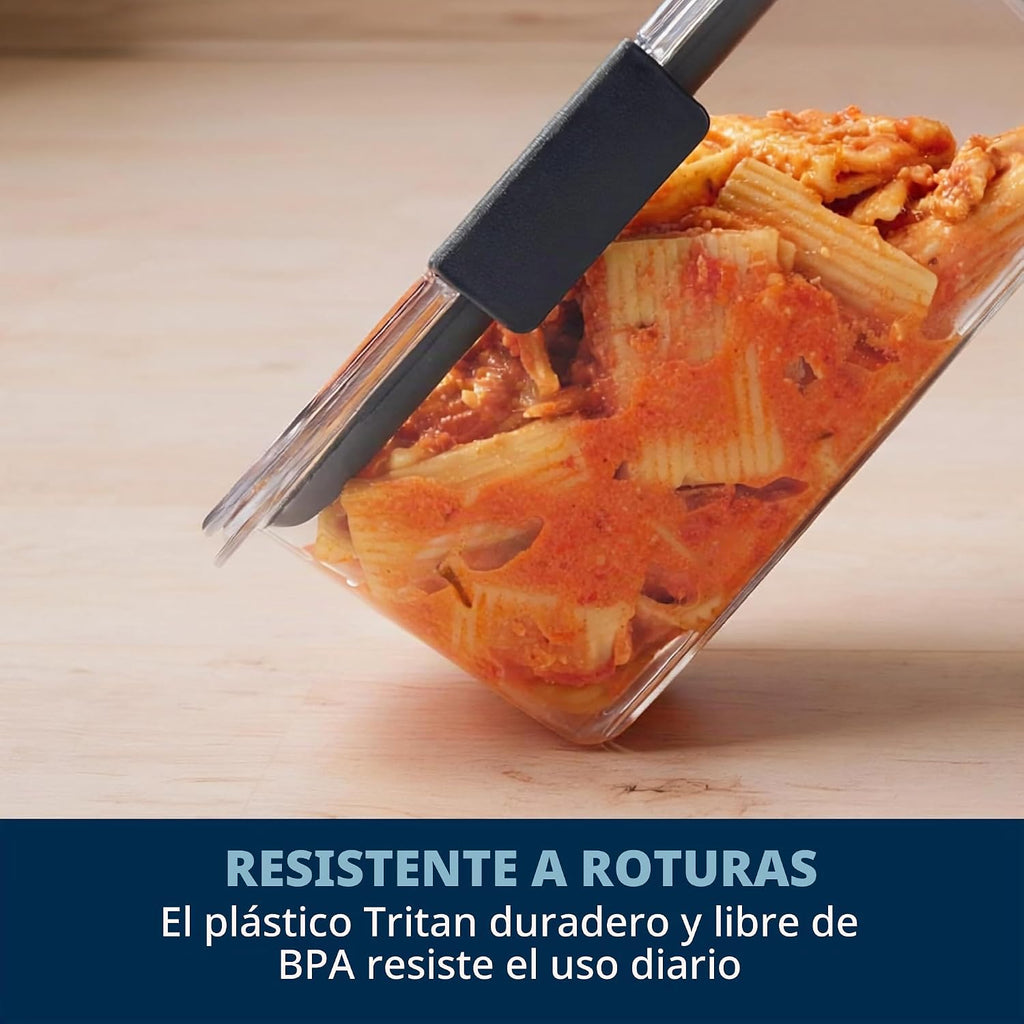Rubbermaid Brilliance - Juego de contenedores de almacenamiento de alimentos sin BPA, paquete múltiple, recipientes de plástico de 1.3 tazas con tapas, paquete de 5 unidades, a prueba de fugas, aptos