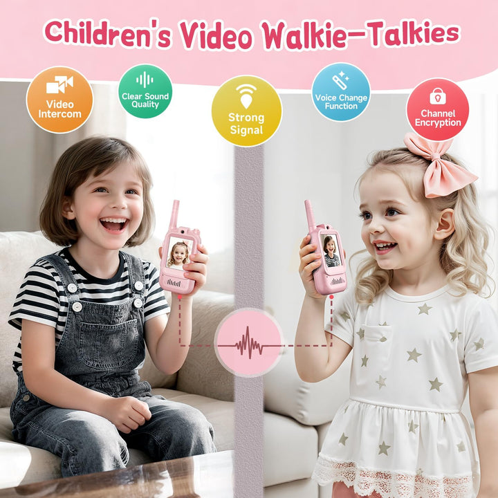 Walkie Talkies de video para niños, paquete de 2 intercomunicadores...