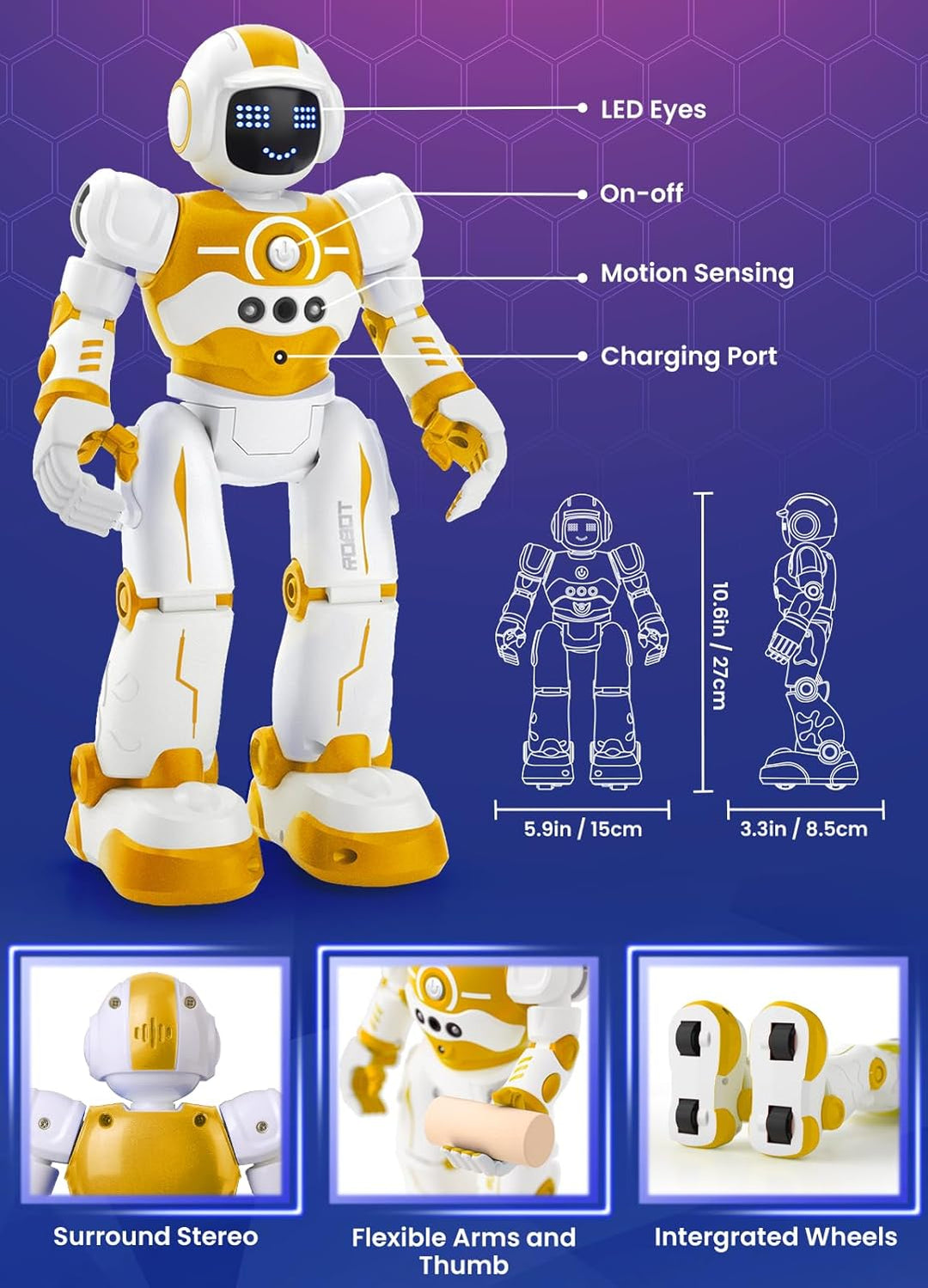EduCuties Juguetes robot para niños, control remoto programable, ju...