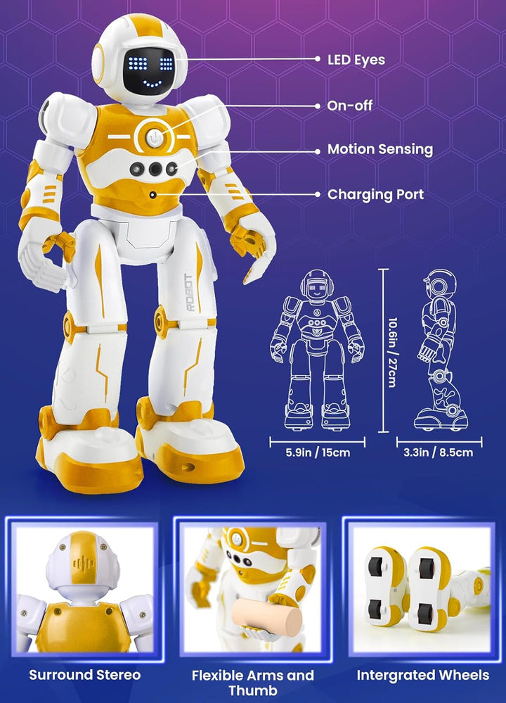 EduCuties Juguetes robot para niños, control remoto programable, ju...