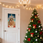 Rompecabezas de árbol de Navidad y casa de nieve de madera para adultos de 500 piezas, rompecabezas de forma única de invierno de 5MM para nietos, decoración de vacaciones, regalos, juego