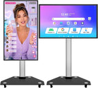 JAV Pizarra inteligente de 43 pulgadas, pizarra blanca interactiva con pantalla táctil giratoria, certificado EDLA, Android 14, espejo inalámbrico para enseñanza en aula, transmisión en vivo, oficina