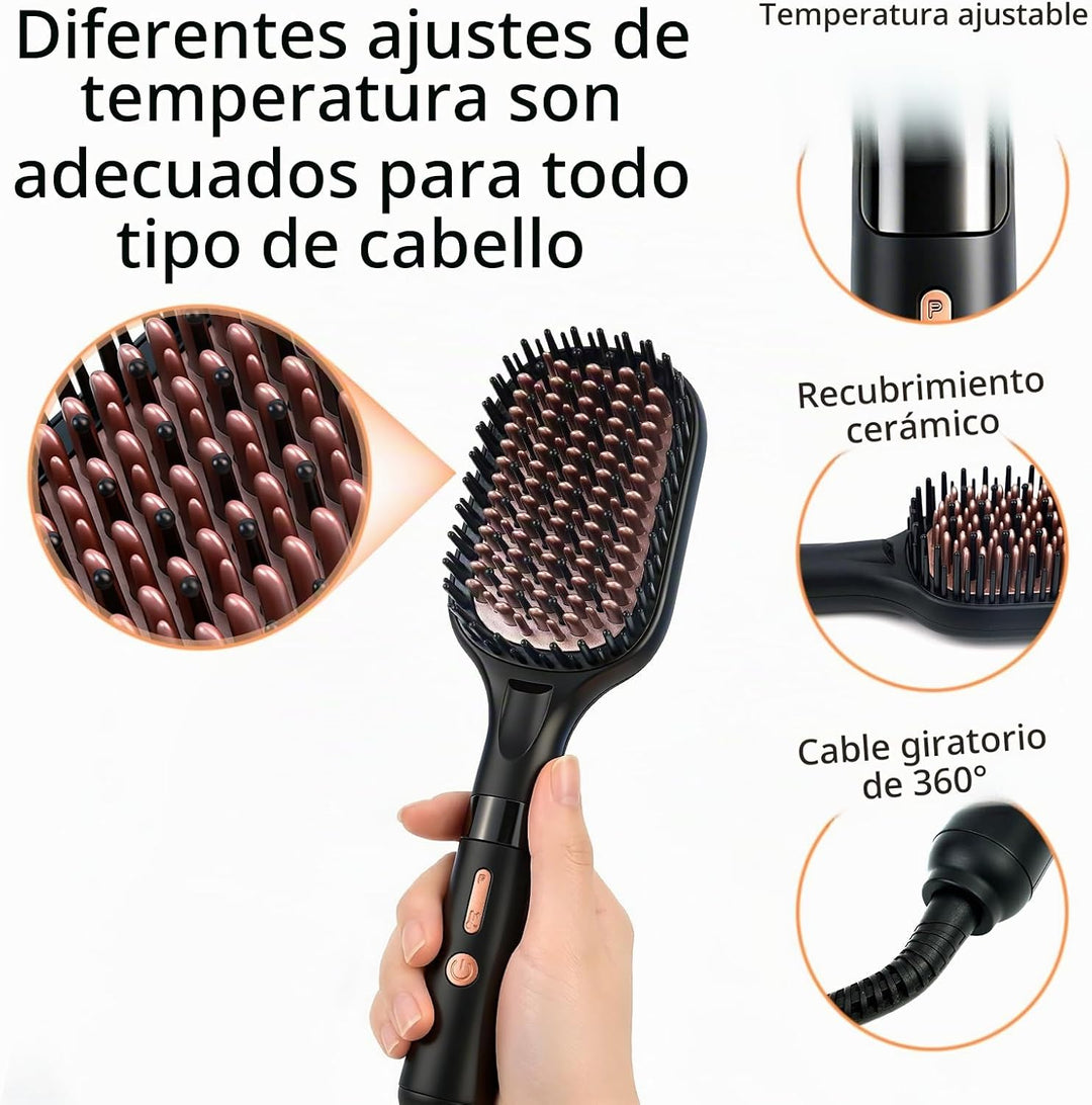Cepillo alisador de pelo, peine grande con calefacción para alisar...
