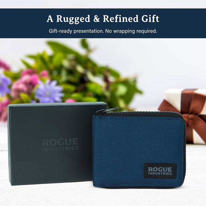 ROGUE WALLET Carteras interiores de cuero genuino para hombres, car...