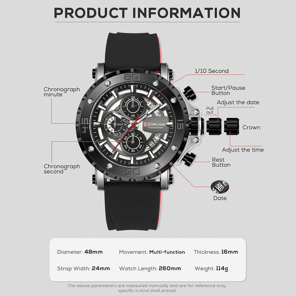 Reloj casual único para hombre, cronógrafo de moda de cara grande