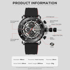 Reloj casual único para hombre, cronógrafo de moda de cara grande