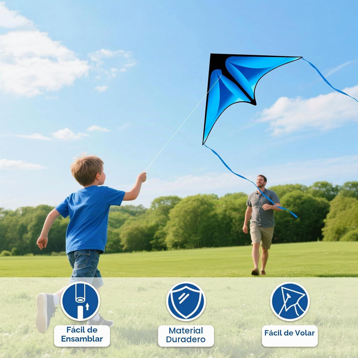 Delta Kite Set para niños y adultos, paquete de 3 cometas para adultos