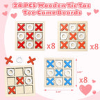 Paquete de 24 juegos de mesa de madera de Tic Tac Toe para niños de 4 a 8 a