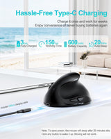 Lekvey Ratón ergonómico, mouse inalámbrico vertical para manos pequ...