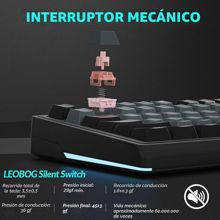 SOLAKAKA KI99 Pro - Teclado mecánico inalámbrico con interruptor si...
