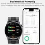 AMOLED - Relojes inteligentes de pantalla grande de 1.56 pulgadas para hombres y mujeres, reloj con monitor de presión arterial con bolsa de aire con frecuencia cardíaca