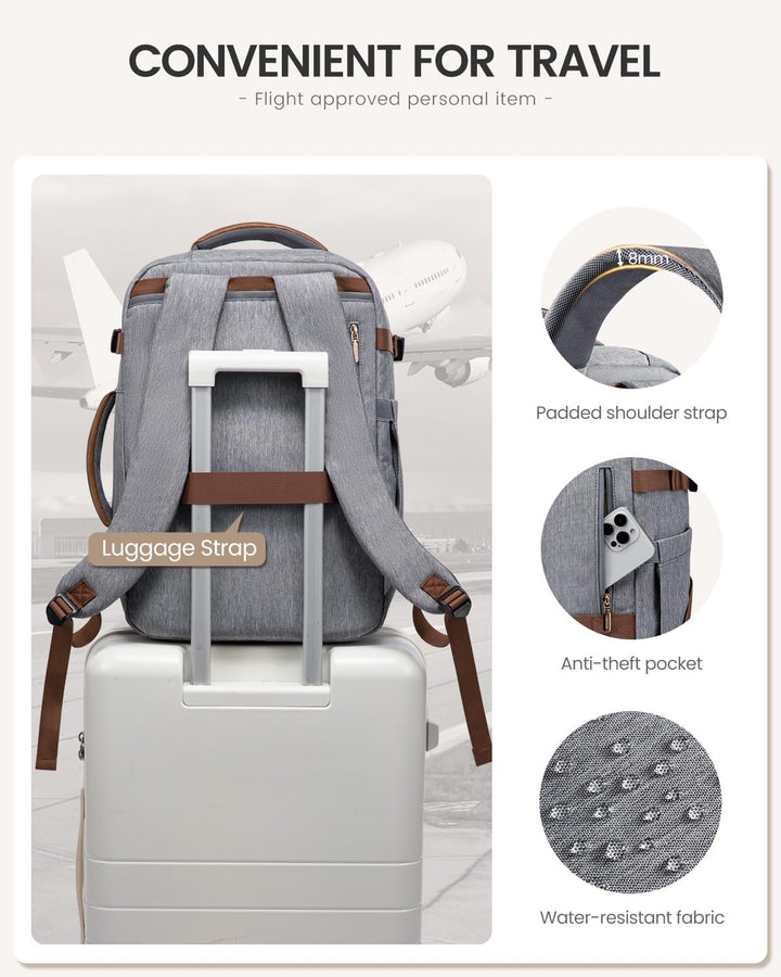 LOVEVOOK Mochila de viaje de 40 L para mujeres y hombres, mochila g...