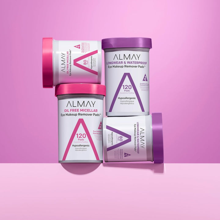 Almay Almohadillas removedoras de maquillaje, de larga duración e i...