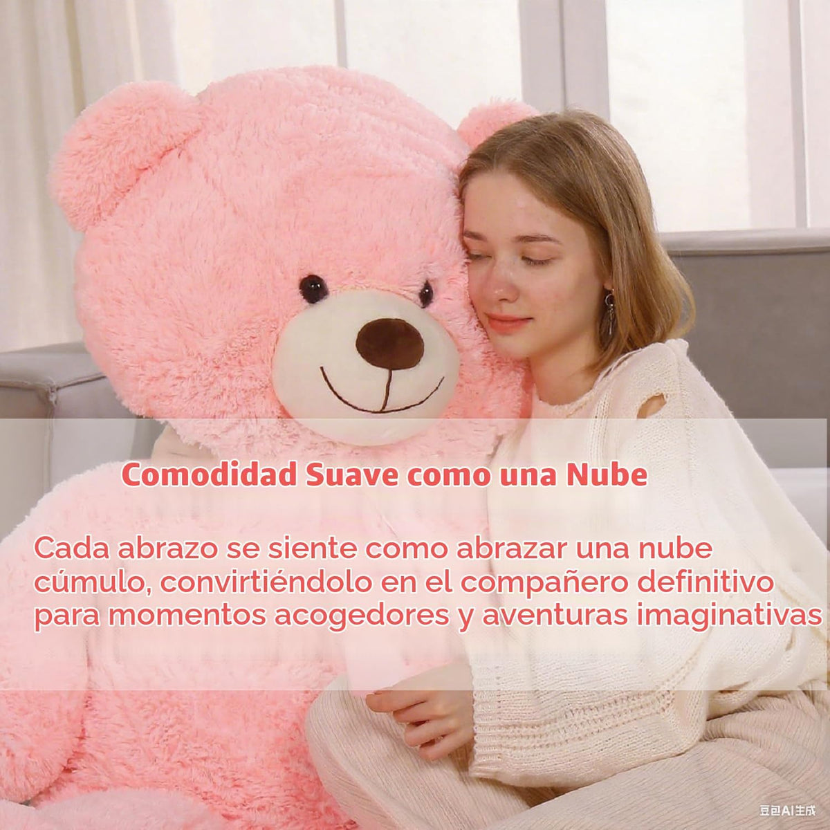 Tezituor - Oso de peluche gigante de 59 pulgadas, color rosa