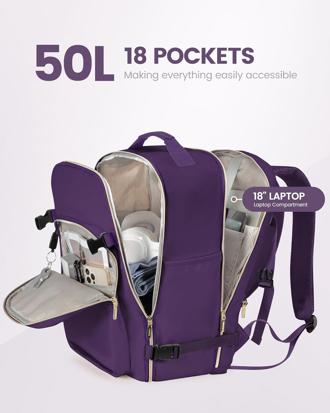 Mochila de viaje Lovevook, mochila de mano, mochila de viaje para a...