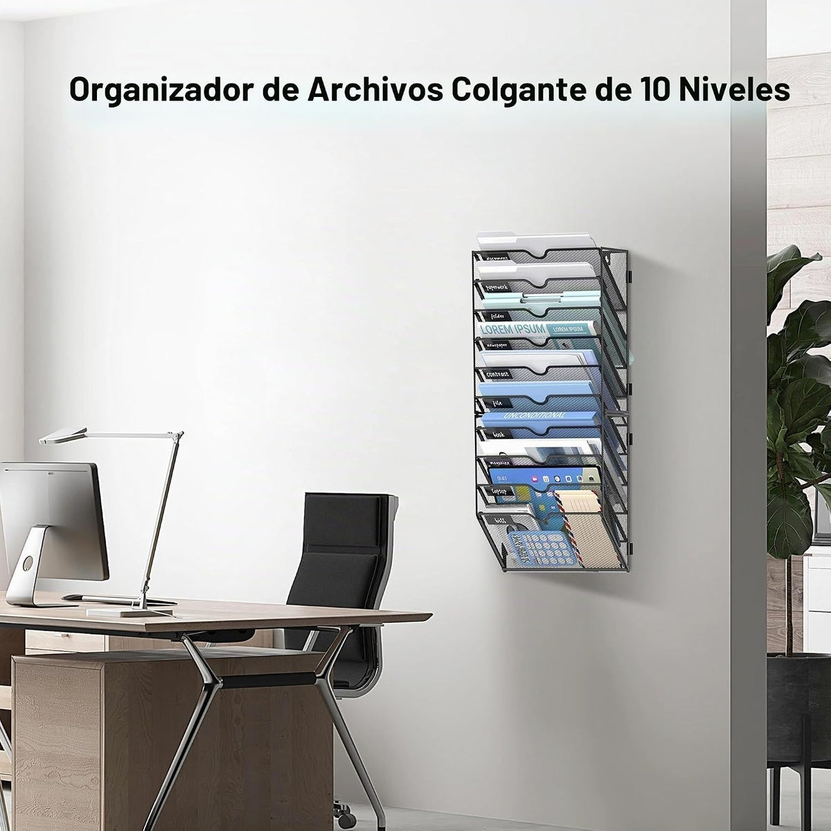 Organizador de archivos de pared de 10 niveles, soporte de correo