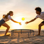 Juegos al aire libre para la familia, juego de pelota de playa, juego de red redonda con red y bolsa de transporte de 3 bolas para patio trasero, playa, parque, césped, deportes al aire libre para