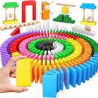 Juego de dominó grande para niños, 200 piezas de dominó de madera con 10