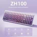 ZORNHER ZH100 Wireless Mechanical Keyboard,98% Purple Creamy Keyboa...