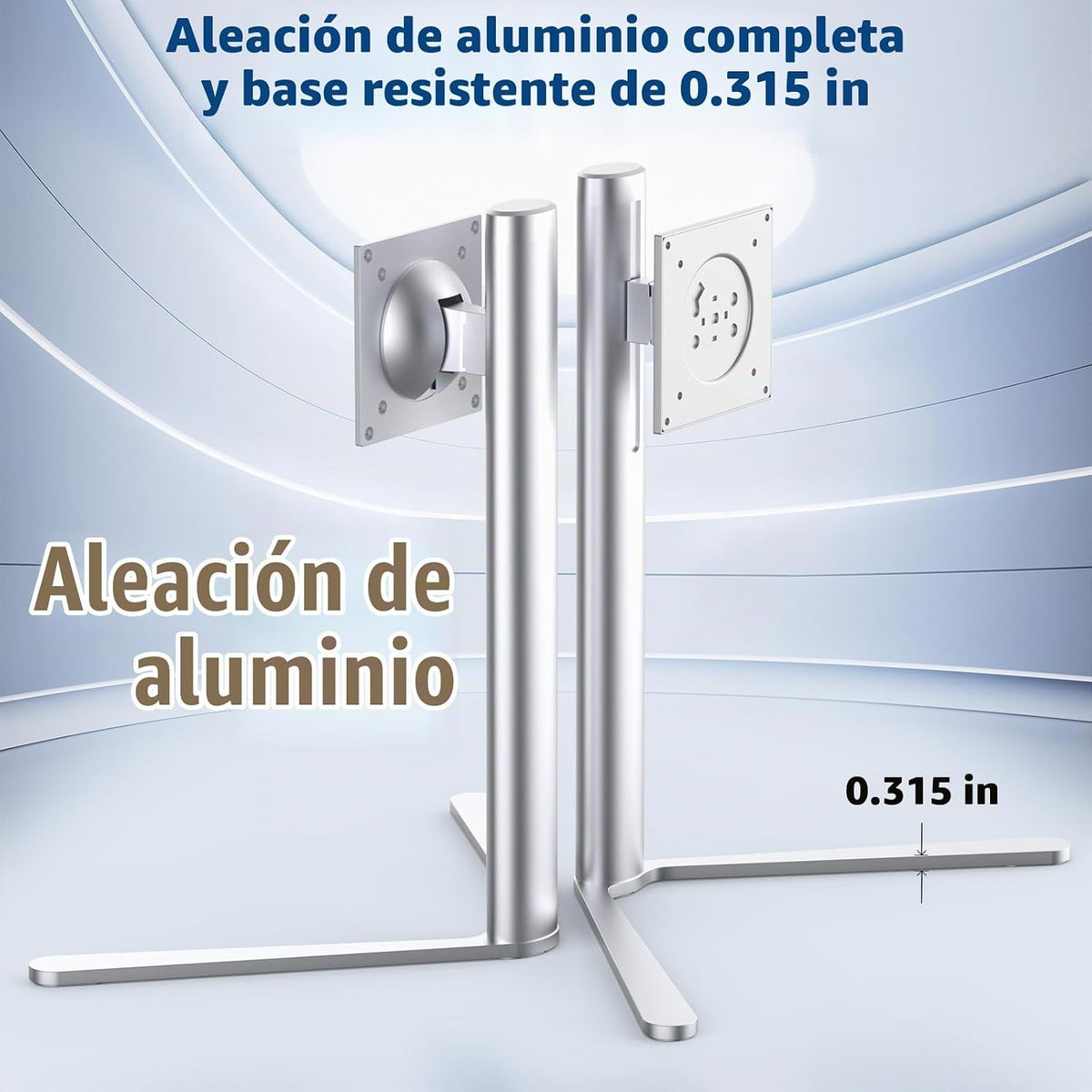 Soporte de monitor VESA de aluminio para monitor Peso 4.8-7.8 lb