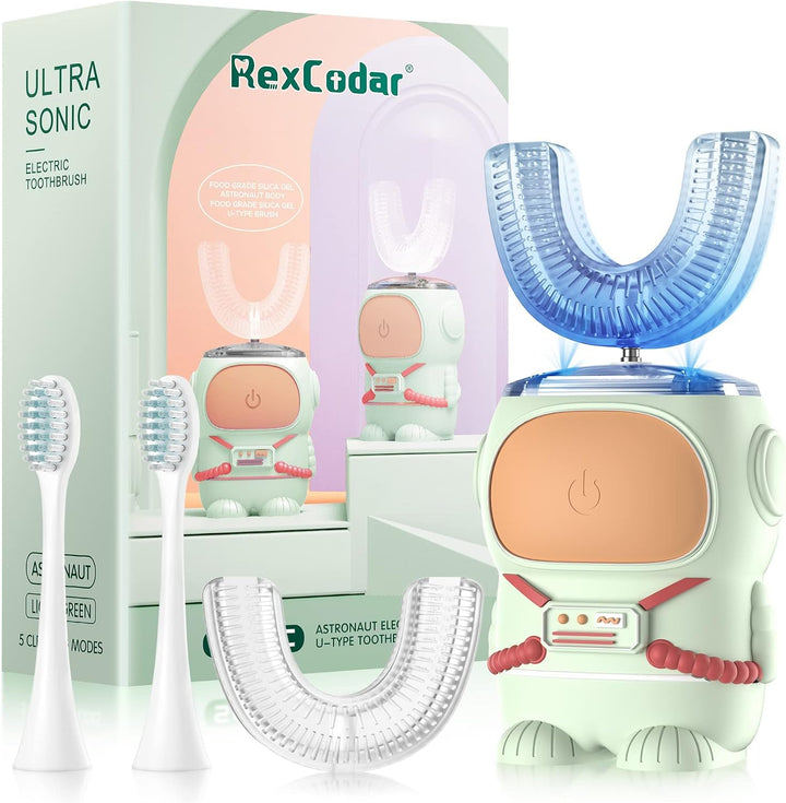 RexCodar Cepillo de dientes eléctrico ultrasónico en forma de U par...
