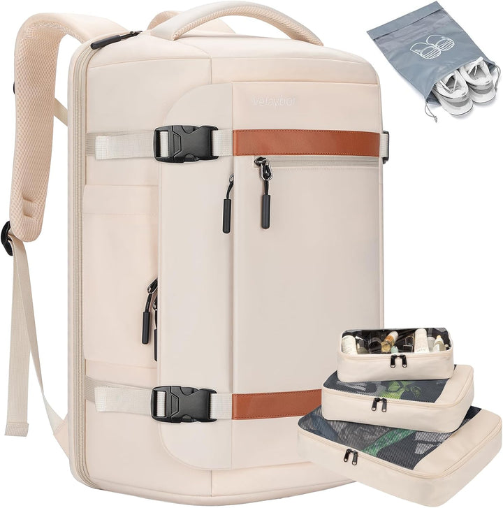 Velaybor Mochila de viaje de 42L con 4 cubos de embalaje, bolsa de...