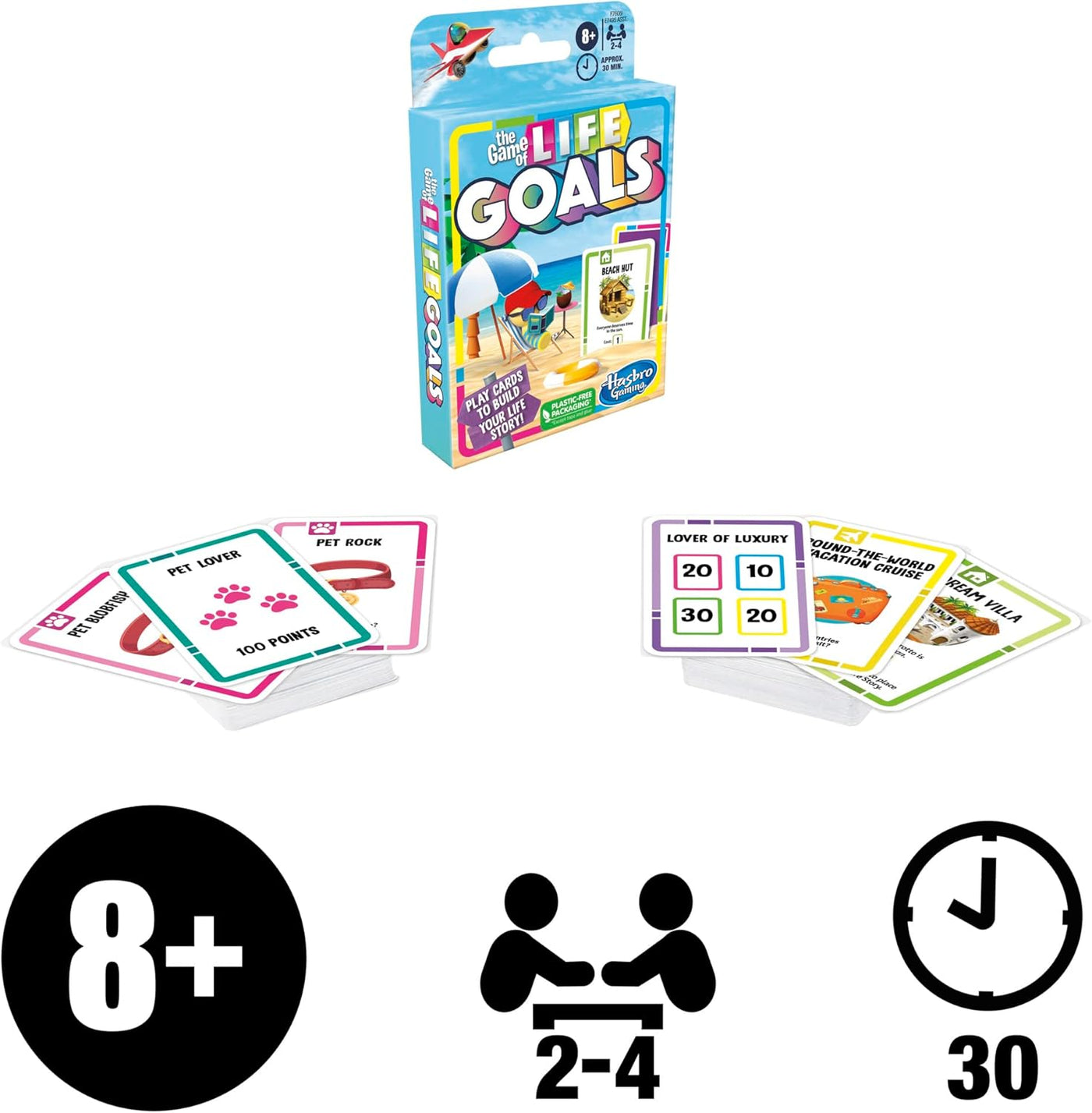 Hasbro Gaming The Game of Life Goals Card y juego familiar