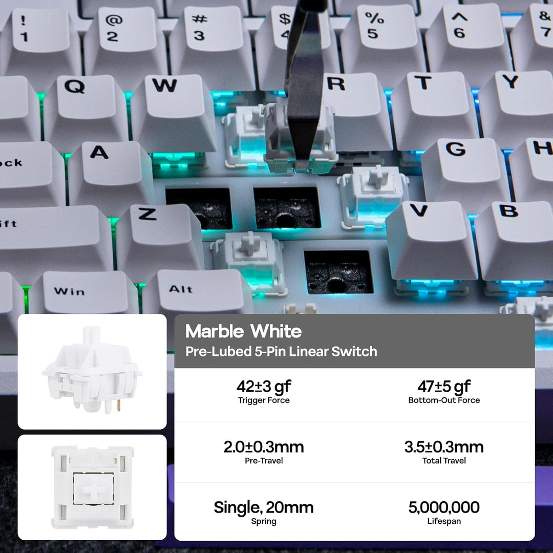 EPOMAKER Galaxy100 QMK\/VIA - Teclado inalámbrico para juegos, carc...