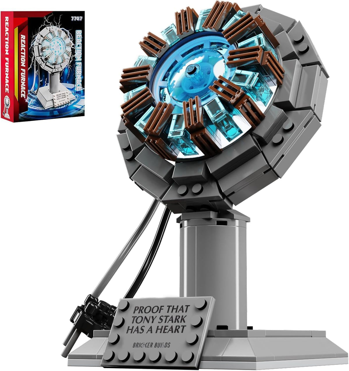 Juego de bloques de construcción de Arc Reactor, un modelo de juguete a prueba de que Tony tiene un corazón, un regalo para adultos y niños