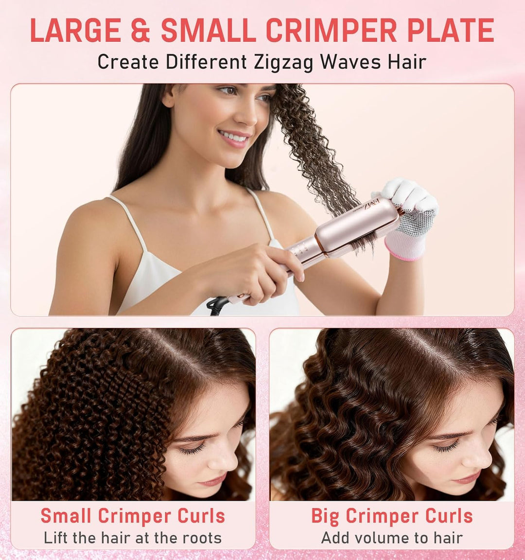 FMZ Plancha plana rosa para mujer, 4 en 1, plancha profesional ióni...