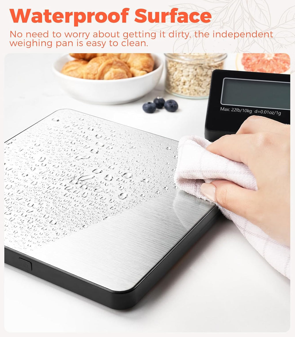 Báscula de cocina inalámbrica, báscula de alimentos de 22 lb/10 kg