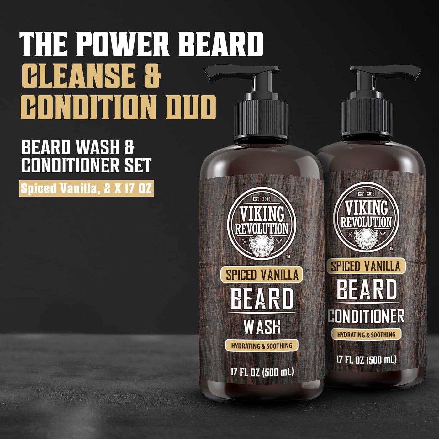 Viking Revolution Champú y acondicionador de barba para hombres con...